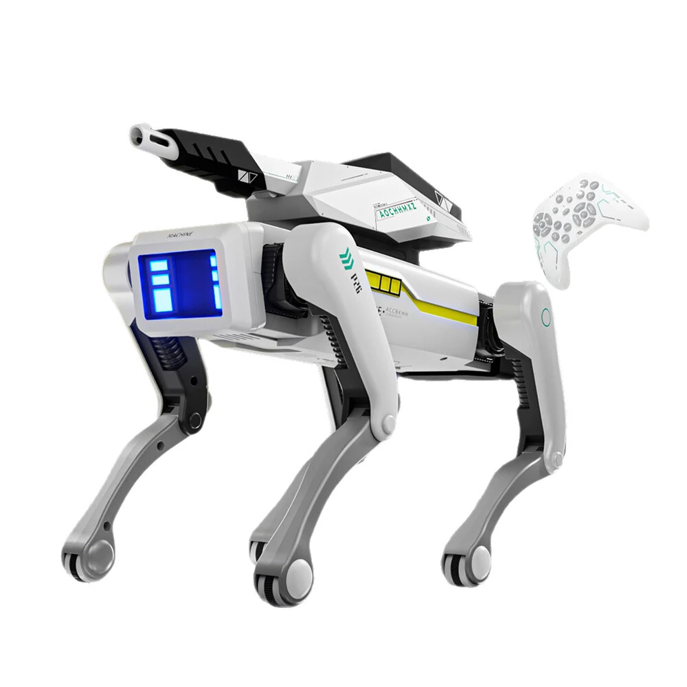 8006 Smart Robotic Dog AI Programming Multiple Modes Remote Control Interactive Intelligent Pet Robot with Turret Water Bullet Shooter for Kids