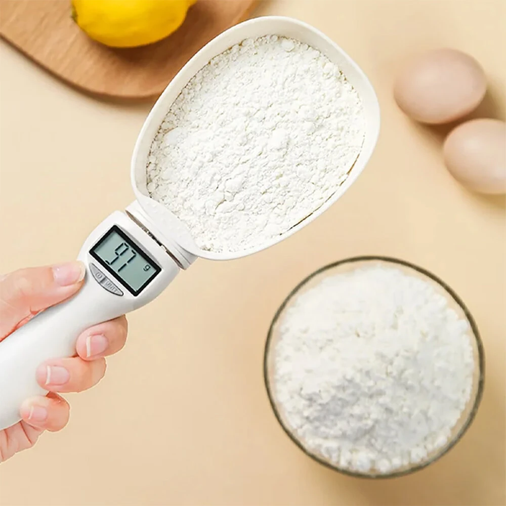 800g/1g Kitchen Scale Spoon Measuring Spoon Cup Portable with LED Display Pet Food Weighing Cup for Dogs and Cats Feeding Bowl — view 3