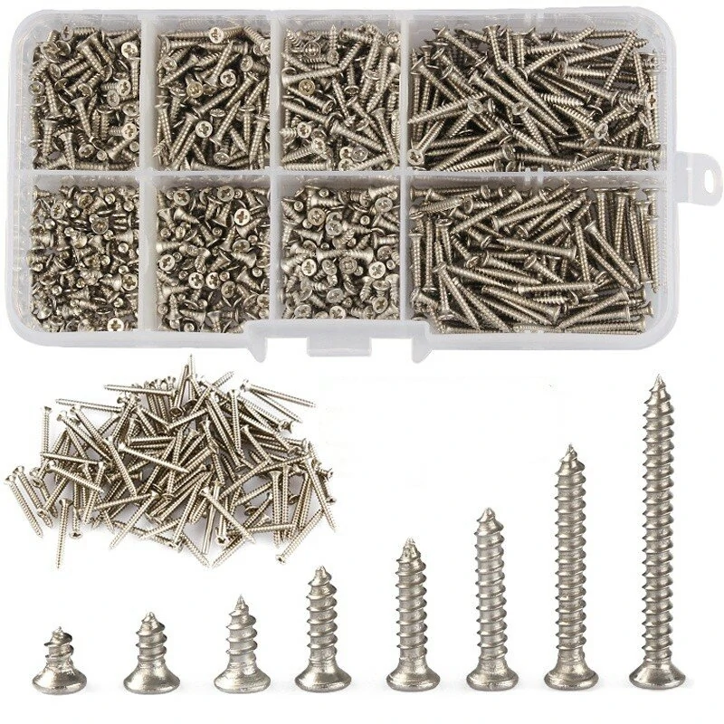 800pcs M2 Self Tapping Stainless Steel Screws Assortment Kit Replacement — Pricio