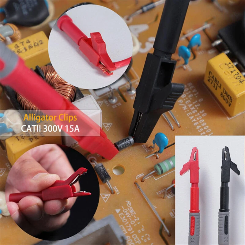 8018plus Multimeter Test Leads Kit Gold Plated Interchangeable Probe Heads Electrical Alligator Clips Multimeter Accessories — view 5