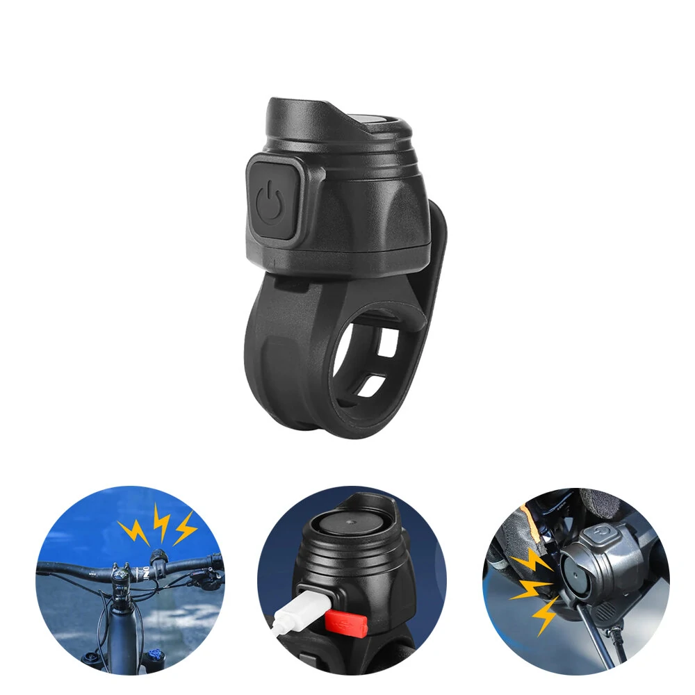 80dB Loud USB Rechargeable Electric Bike Bell 150mAh Battery Safety Warning Lightweight Bicycle Handbar Horn for MTB Road Cycling — image 1