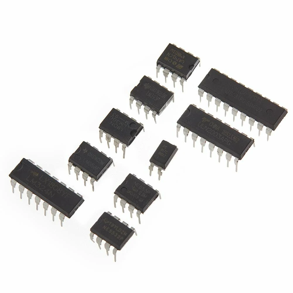 85pcs 10 Types Integrated Circuit Chip IC Chips Assortment Kit OPAMP Single Precision Timer PWM Including LM324 LM358 LM386 LM393 UA741 NE5532 NE555 PC817 ULN2003 ULN2803 — view 3
