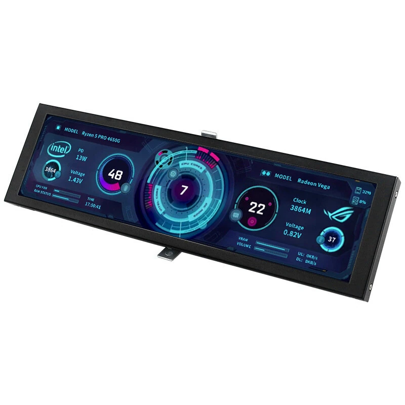 8.8 Inch USB Secondary Screen Type C Connect NO High Definition Multimedia Interface-compatible Display 1920*480 IPS LCD CPU RAM GPU Monitor Without AIDA64