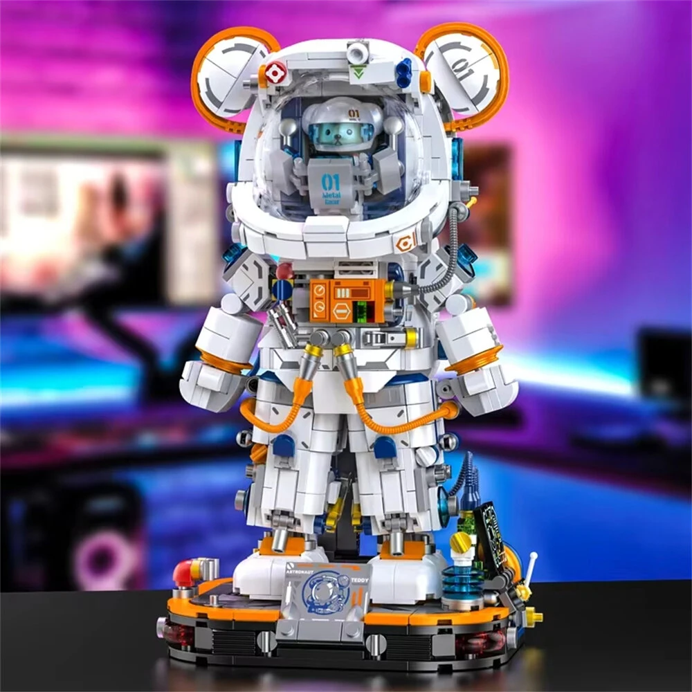 881302 Astronaut Building Blocks Assembly Kit With LED City Space Creative MOC DIY Robots Bricks Toys for Kids Adult Gift — view 2