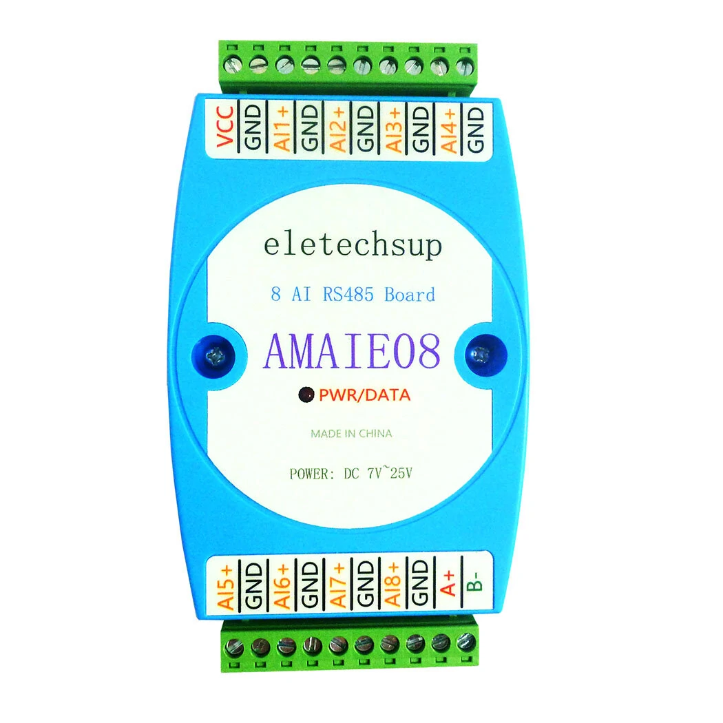 8ch 4-20MA/0-10V Current Voltage ADC Collector Read Capture Module RS485 MODBUS RTU PLC Board — Pricio