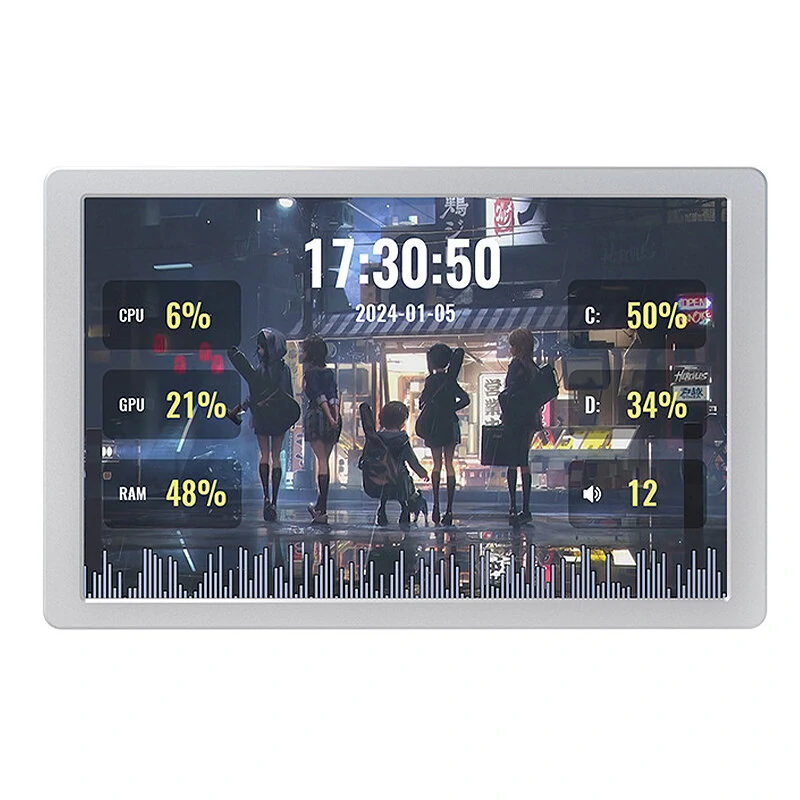 8inch USB Monitor IPS Display PC Case Secondary Screen Desktop RGB Ambient Light Type-C Interface Monitoring Screen — view 3