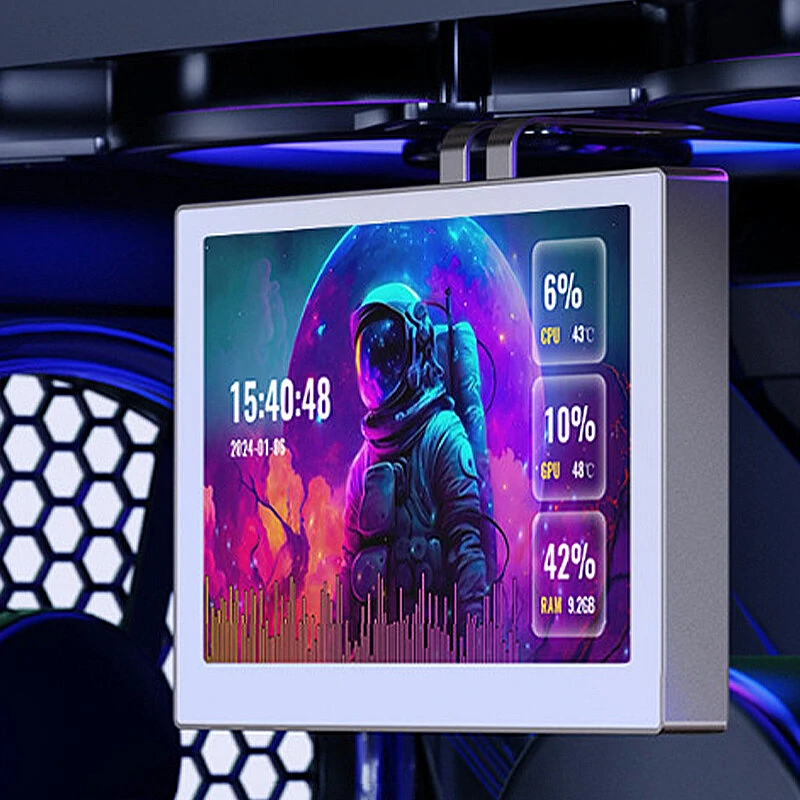 8inch USB Monitor IPS Display PC Case Secondary Screen Desktop RGB Ambient Light Type-C Interface Monitoring Screen — view 6