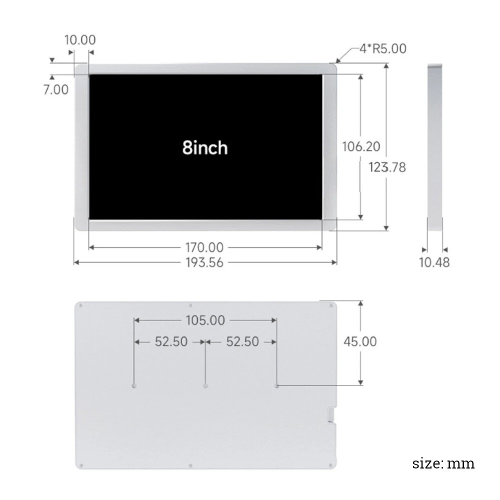 8inch USB Monitor IPS Display PC Case Secondary Screen Desktop RGB Ambient Light Type-C Interface Monitoring Screen — view 8