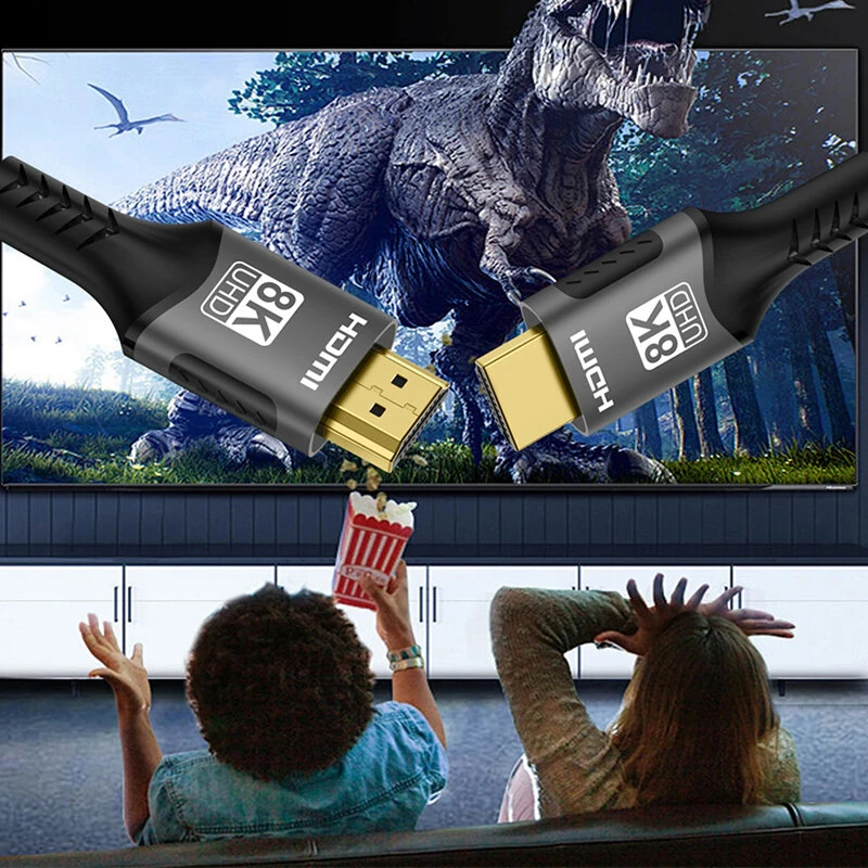 8K@60Hz HD Cable HD2.1 to HD Cable 48Gbps 4K@120Hz Ultra High Speed HD Cord Compatible with PS5/Xbox/TV/Monitor — view 4