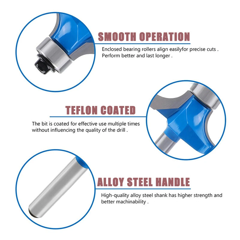 8PCS Tungsten Steel Router Bit Set 6mm 1/4 Inch Shank Straight Milling Cutter For Woodworking Trimming Grooving — view 2