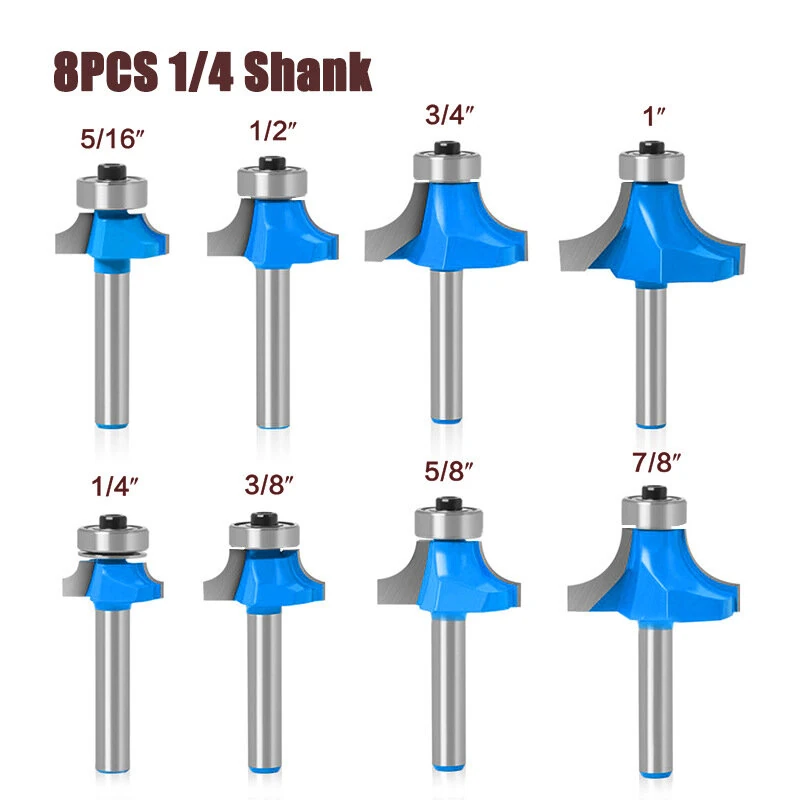 8PCS Tungsten Steel Router Bit Set 6mm 1/4 Inch Shank Straight Milling Cutter For Woodworking Trimming Grooving — view 5