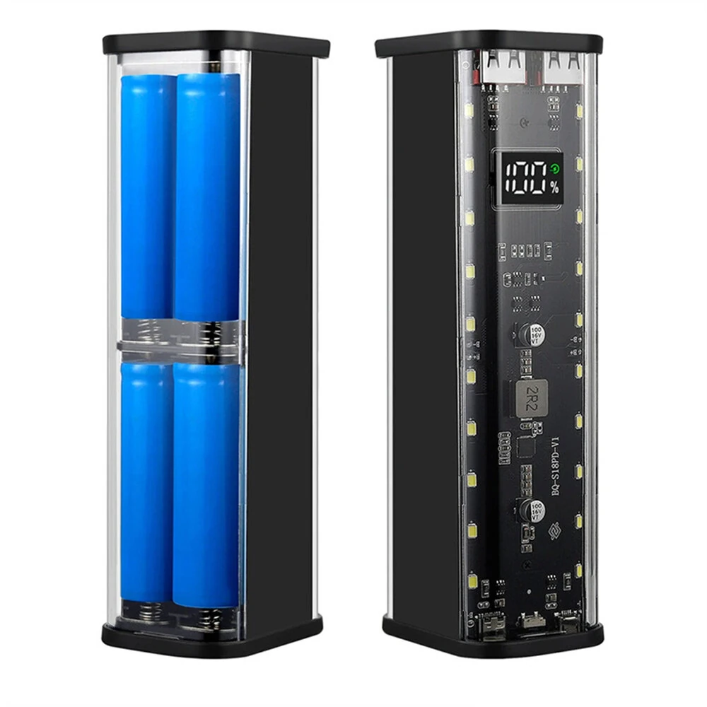 8x18650 DIY Power Bank Case PD22.5W LED Screen Transparent Battery Storage Shell for Huawei Xiaomi High Capacity Compatible Portable Charging Solution — view 2