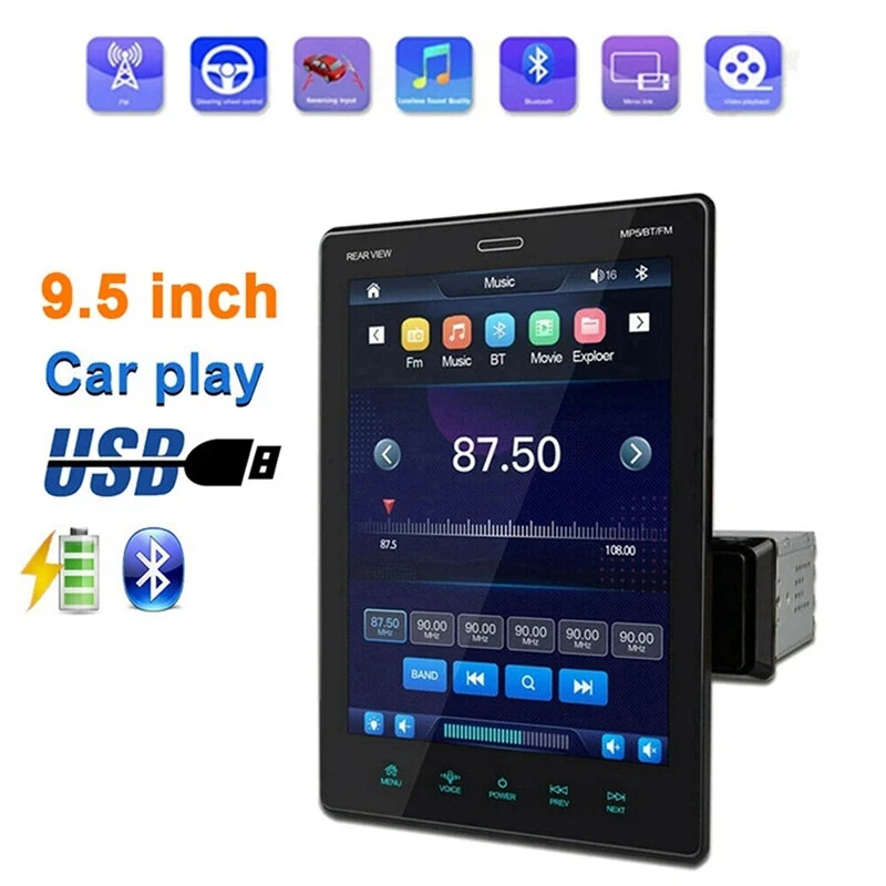 9.5inch HD Car bluetooth Stereo MP5 Player Touchscreen Navigation GPS Carplay Mirror Link Screen — view 7