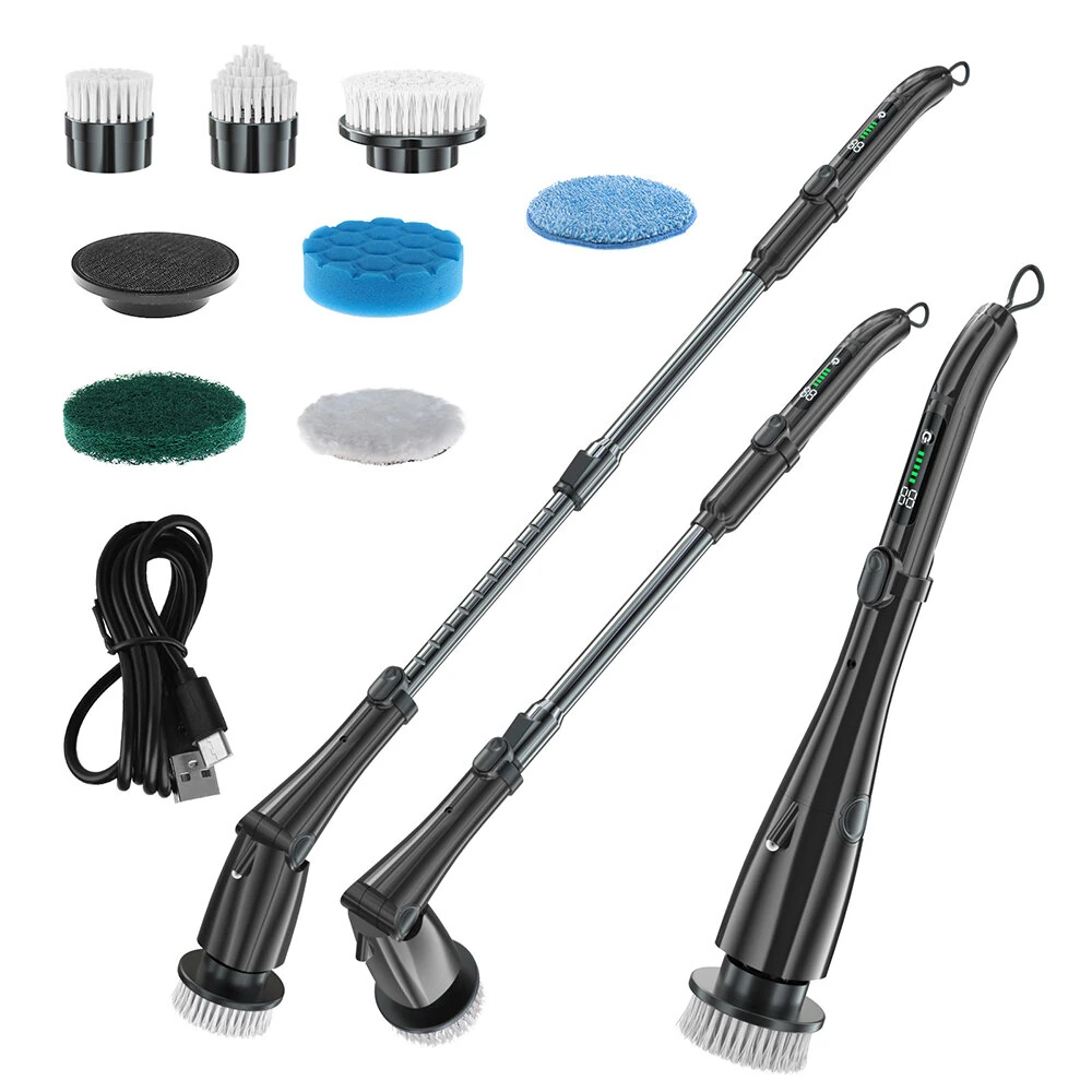 9-In-1 Multifunctional Electric Mop Handheld 3 Speed Cordless Electric Brush LCD Digital Display Electric Cleaning Brush — Pricio