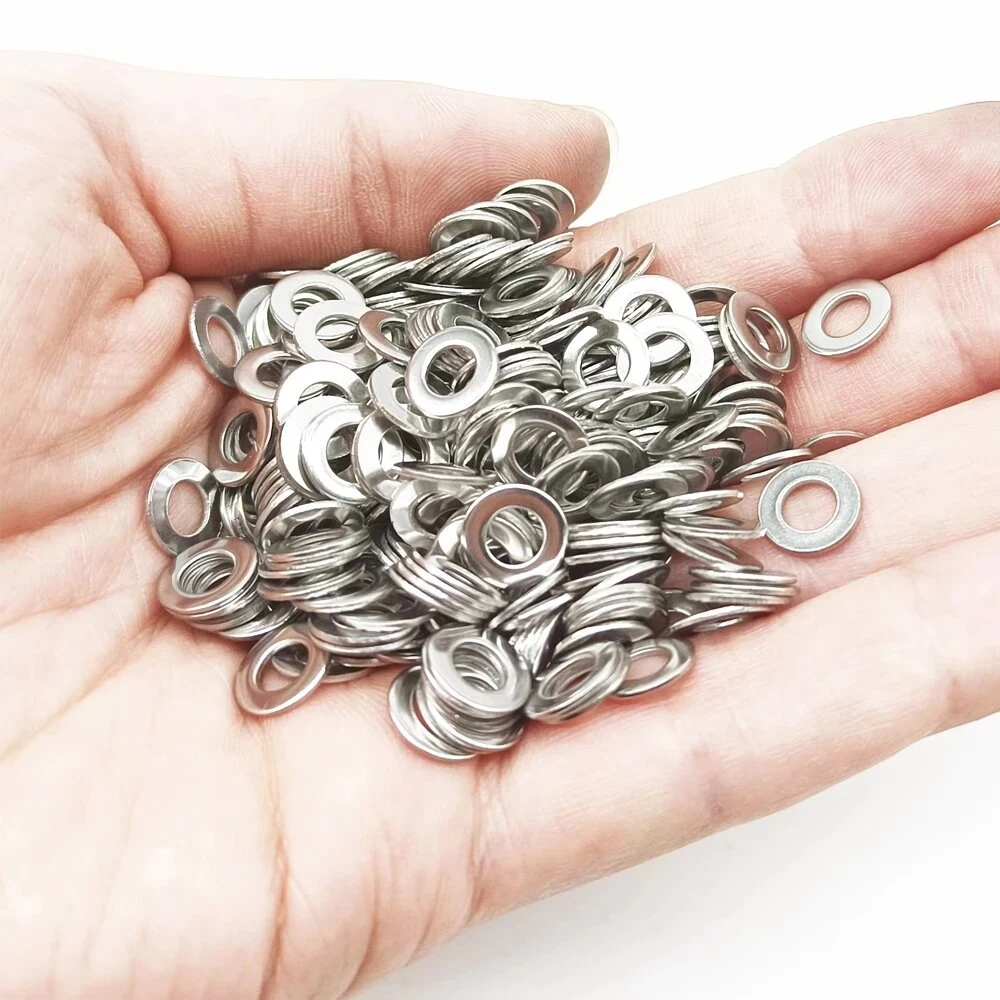 910pcs/200pcs 9 Sizes 304 Stainless Steel Flat Washers Assortment Kit M2 M2.5 M3 M4 M5 M6 M8 M10 M12 Suitable for Electronic Components — view 5