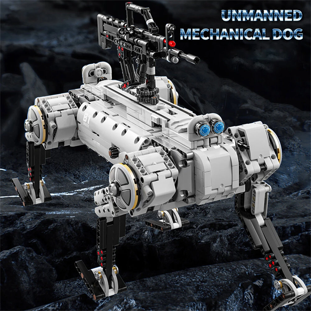 96009 12GO Modern Military Static Version Unmanned Mechanical Dog Robot Toys Educational Building Block 1613PCS Assembly Kit Brick Kids Birthday Gifts — view 2
