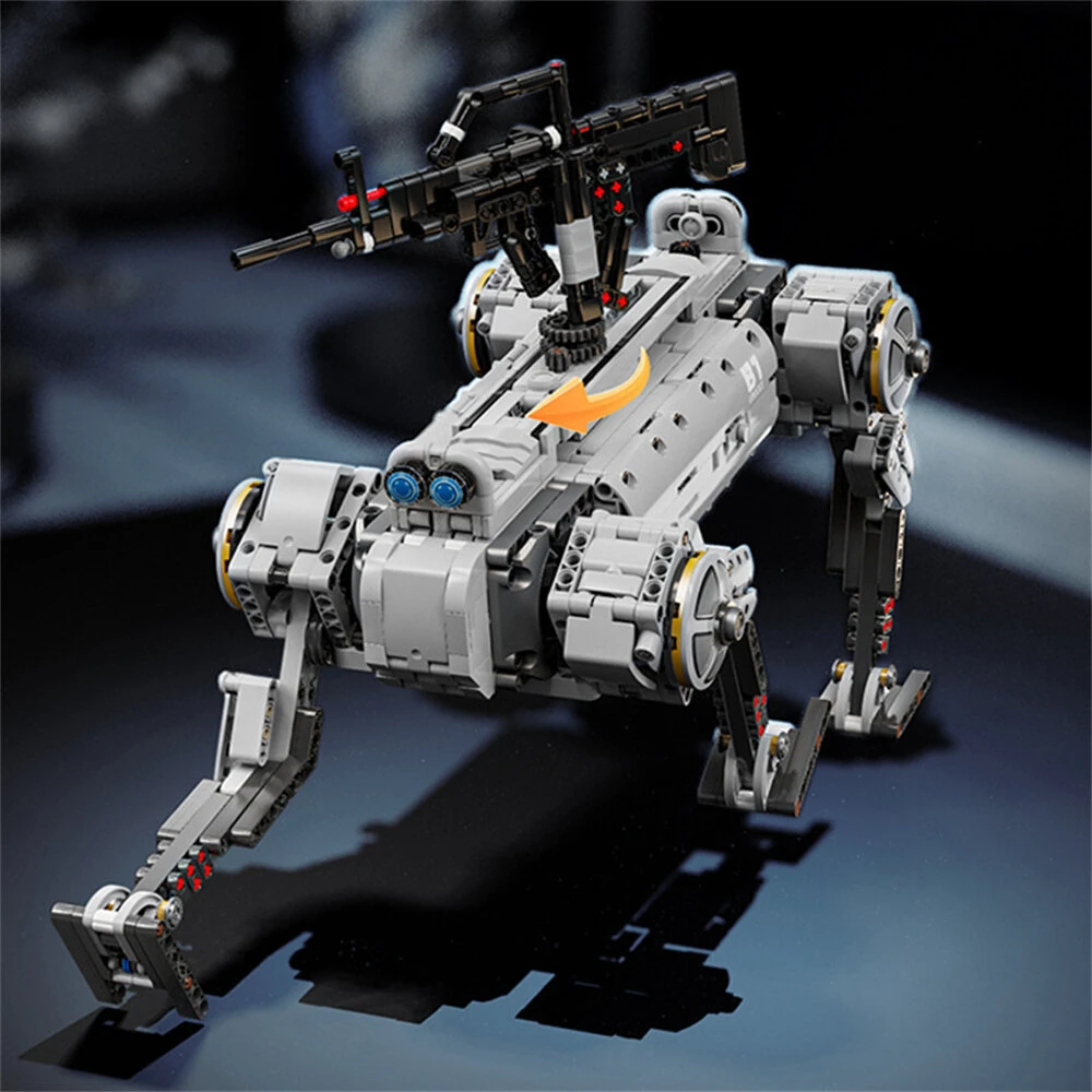 96009 12GO Modern Military Static Version Unmanned Mechanical Dog Robot Toys Educational Building Block 1613PCS Assembly Kit Brick Kids Birthday Gifts — view 3