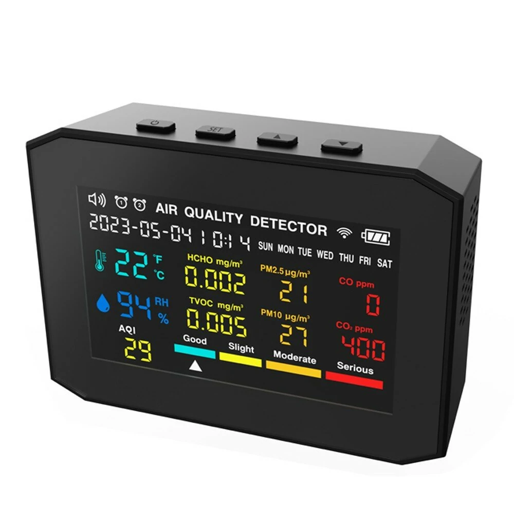 9in1 Portable Air Quality Meter PM2.5 PM10 CO CO2 TVOC HCHO AQI Temperature and Humidity Tester — image 1