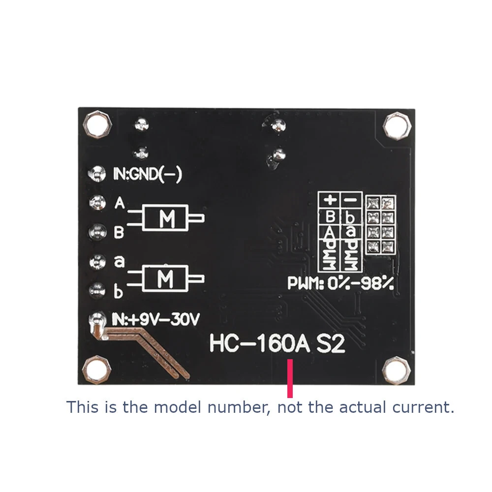 9V-30V 60A Dual PWM DC Motor Driver Module Speed Controller High Power H-Bridge — view 2