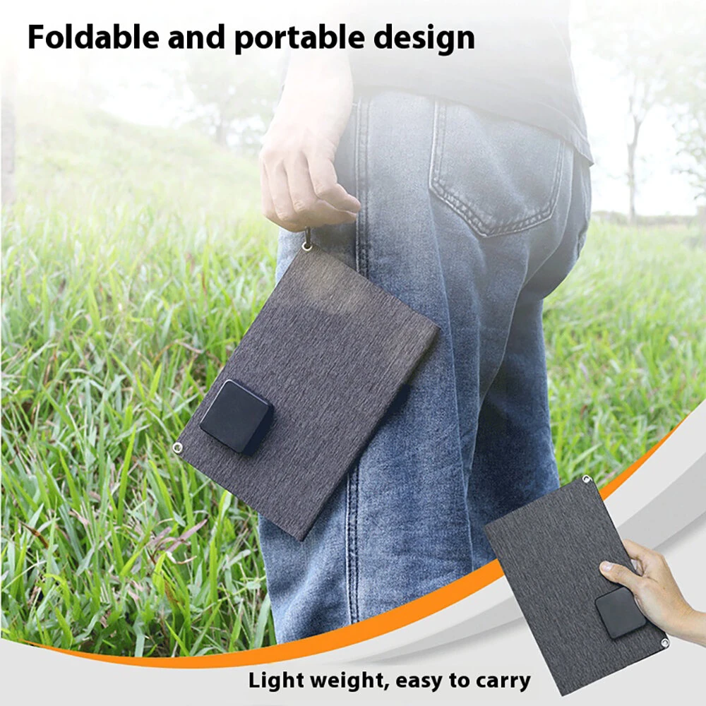 9W Portable Solar Panel Monocrystalline Silicon 6V Outdoor Charging Mobile Phone Tablet Power Bank USB-C USB-A Output — view 8