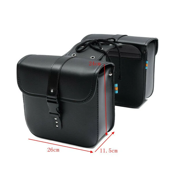 A Pair Motorcycle Saddle Bag Bike Side Storage Fork Tool Pouch — view 5