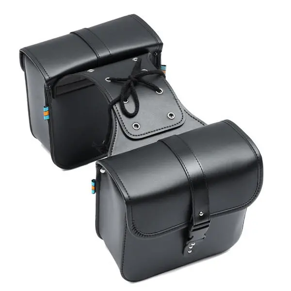 A Pair Motorcycle Saddle Bag Bike Side Storage Fork Tool Pouch — view 6