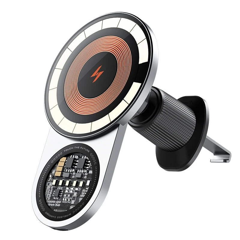 A8 Magnetic Car Mount Wireless Charger Holder 15W Fast Wireless Charging 1200g Strong Suction 360° Adjustable for iPhone Android — view 7