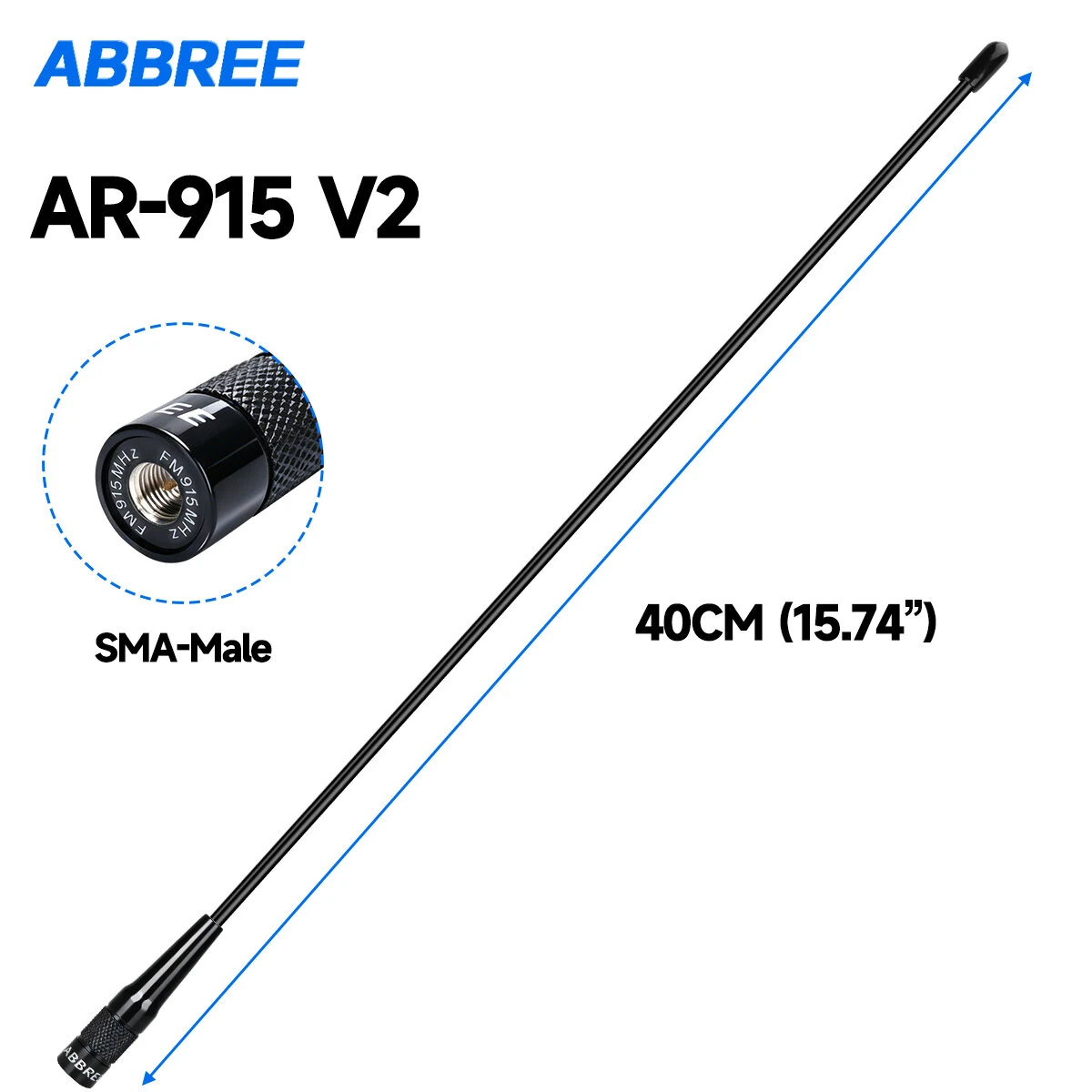ABBREE 915MHz LoRa Antenna 3dBi High-Gain Omnidirectional Soft Whip Antenna With SMA Male Connector For Helium Hotspot Miner LoRaWAN Gateway IoT UAV — view 9