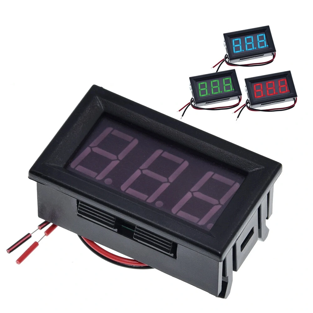 AC 70-500V 0.56inch Two-wire Digital Voltmeter LED Digital Display 2 Wires Red Green Blue Display AC Voltage Meter Head AC220V Mains Power 380V Industrial Power — view 7