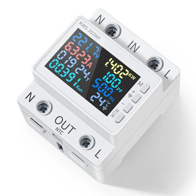 AC170-270V/63A WiFi Smart Voltmeter Ammeter Digital Power Energy Meter Tester APP Remote Control Electrical Frequency Factor Amps Watt Kwh Meter — view 4