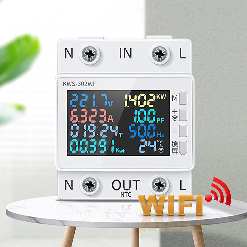 AC170-270V/63A WiFi Smart Voltmeter Ammeter Digital Power Energy Meter Tester APP Remote Control Electrical Frequency Factor Amps Watt Kwh Meter — view 5