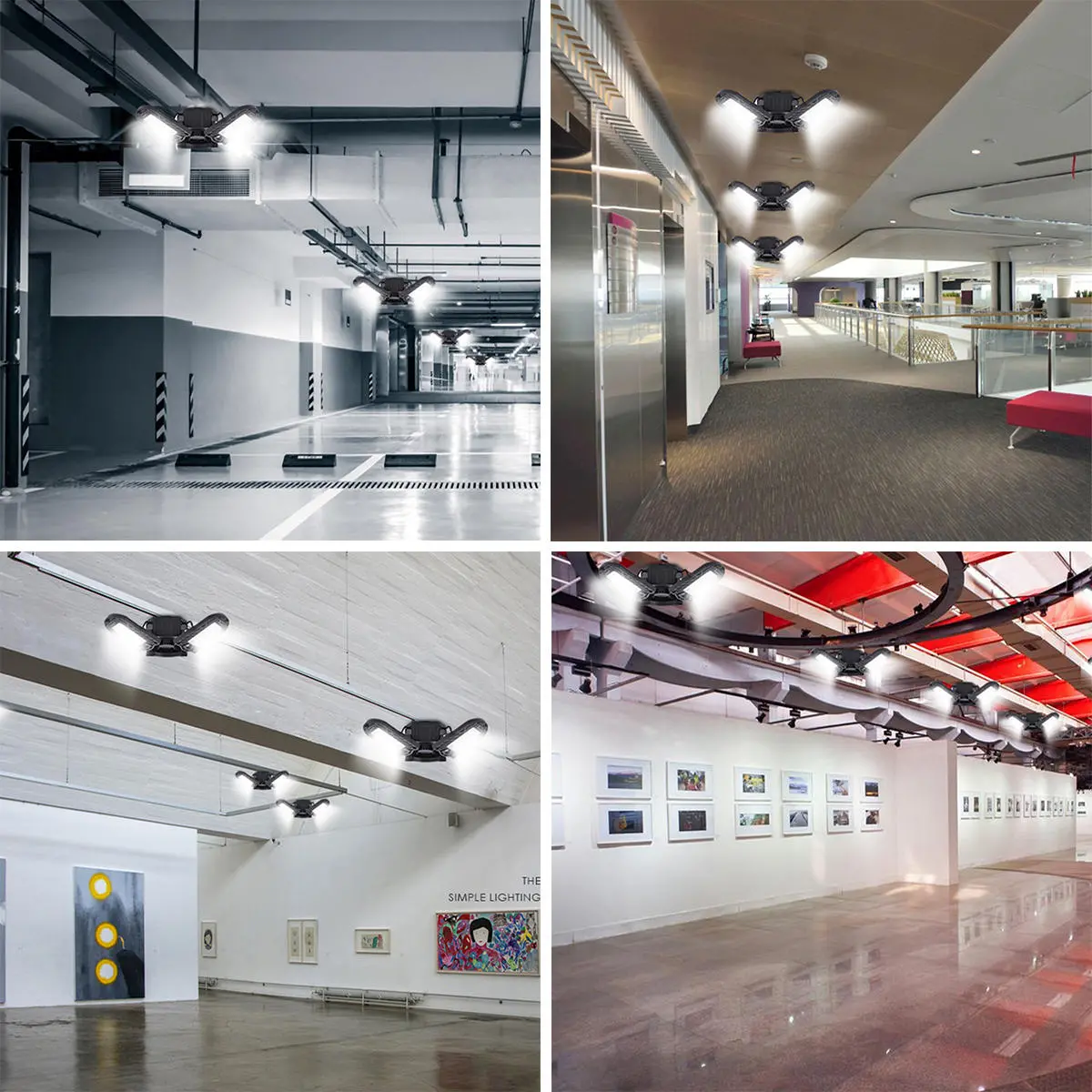AC85-265V E26 E27 60W Pure White 144 LED Folding Garage Ceiling Light Bulb Works — view 11