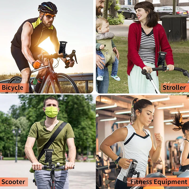 ACRUNU 4.7-7inch Adjustable Bike Phone Holder Shockproof Motorcycle Phone Handlebar Riding Navigation Frame 360 Rotation Bicycle Mount Accessories — view 8