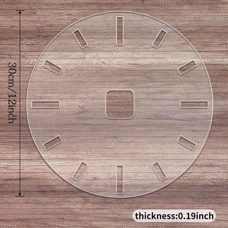 Acrylic 12 Inch Clock Face Template Transparent Router Guide DIY Woodworking Craft Tool Protective Film Clear Finish — view 4