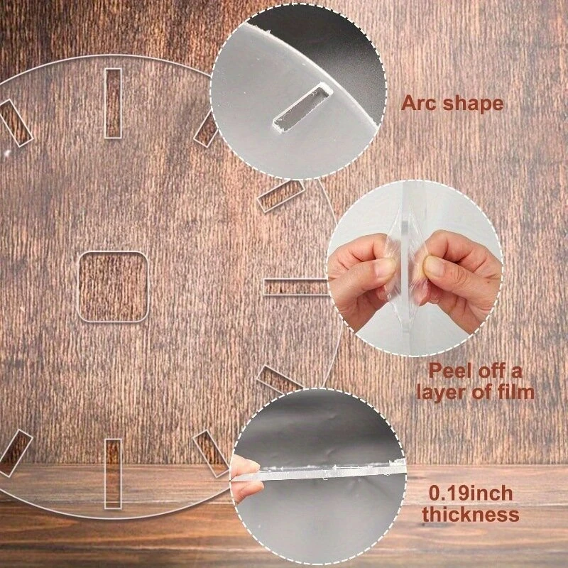 Acrylic 12 Inch Clock Face Template Transparent Router Guide DIY Woodworking Craft Tool Protective Film Clear Finish — view 5
