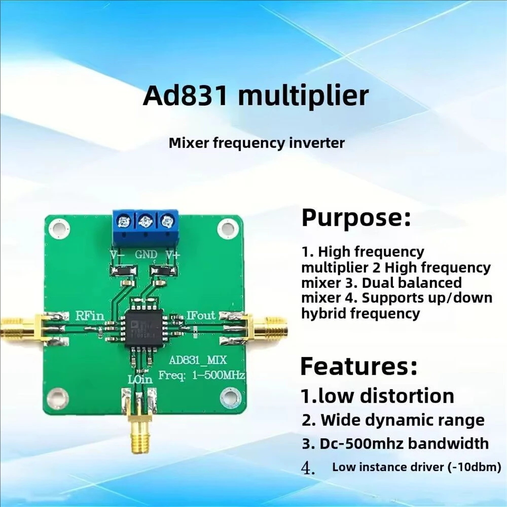 AD831 RF Mixer Module DC-500MHz Frequency High Performance 5V Power Supply Integrated Low Instance Driver Board — view 2
