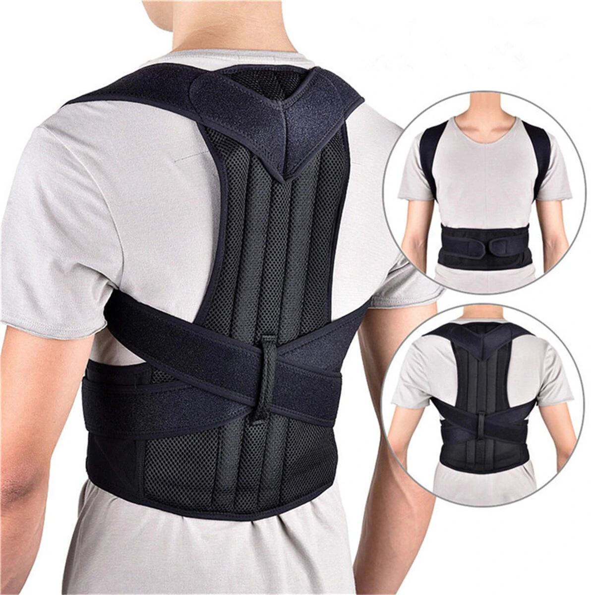 Adjustable Back Support Belt Back Posture Corrector Shoulder Lumbar Spine Support Back Protector — view 2