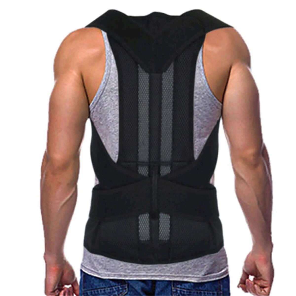 Adjustable Back Support Belt Back Posture Corrector Shoulder Lumbar Spine Support Back Protector — view 6