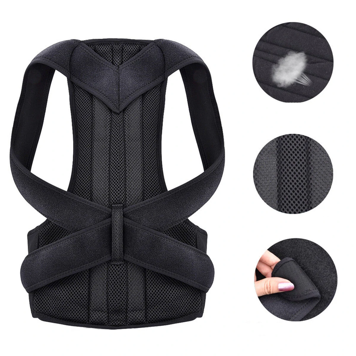 Adjustable Back Support Belt Back Posture Corrector Shoulder Lumbar Spine Support Back Protector — view 8