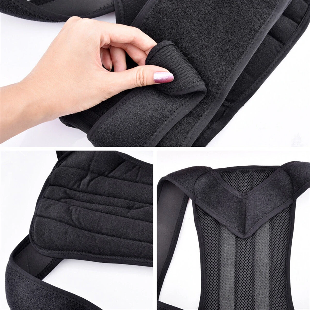 Adjustable Back Support Belt Back Posture Corrector Shoulder Lumbar Spine Support Back Protector — view 9
