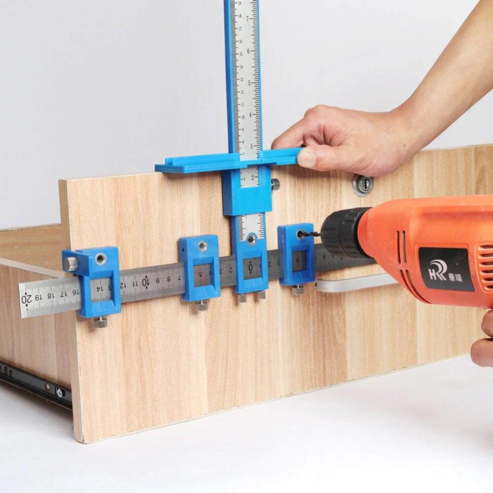 Adjustable Cabinet Hardware Woodworking Hole Punch Locator Jig Tool Components for Accurate Positioning Ideal for Woodworking Projects — view 5