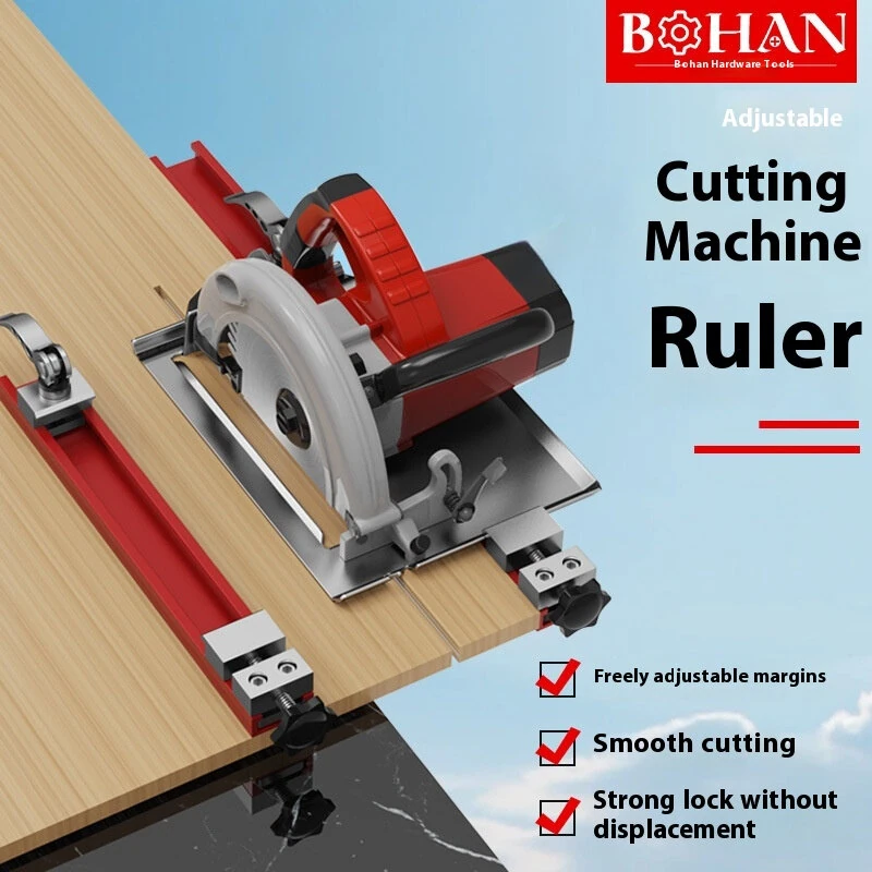 Adjustable Circular Saw Guide Edge Aluminum Alloy Easy Woodworking Cutting Tool Freely Adjustable Accurate Cutting Width Smooth Finish Universal Compatibility — view 2
