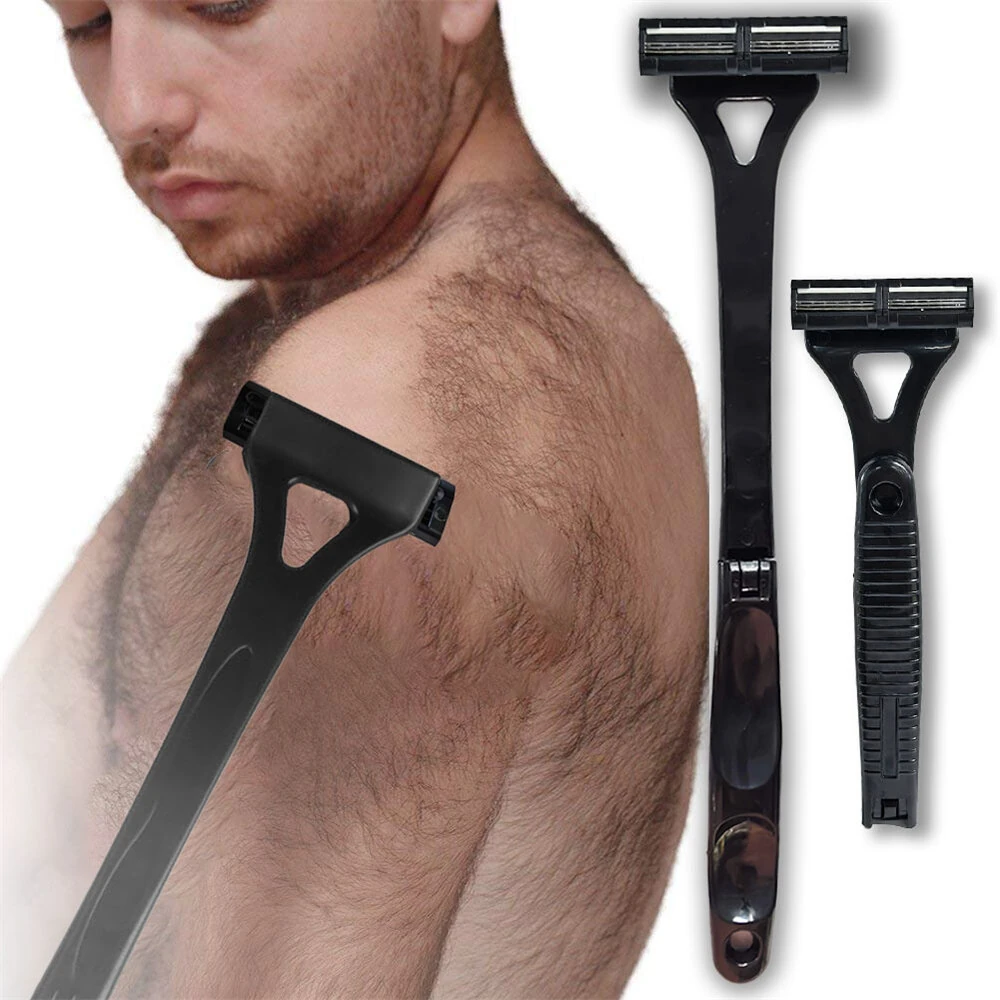 Adjustable Foldable Long Handle Triple-blade Back Hair Shaver Ergonomic Design Waterproof Easy to Use Razor Whole Body Hair Removal for Men and Women — view 11