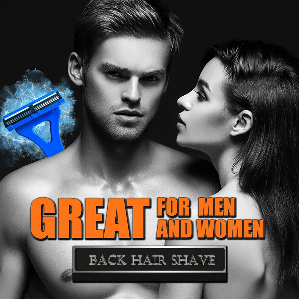 Adjustable Foldable Long Handle Triple-blade Back Hair Shaver Ergonomic Design Waterproof Easy to Use Razor Whole Body Hair Removal for Men and Women — view 4