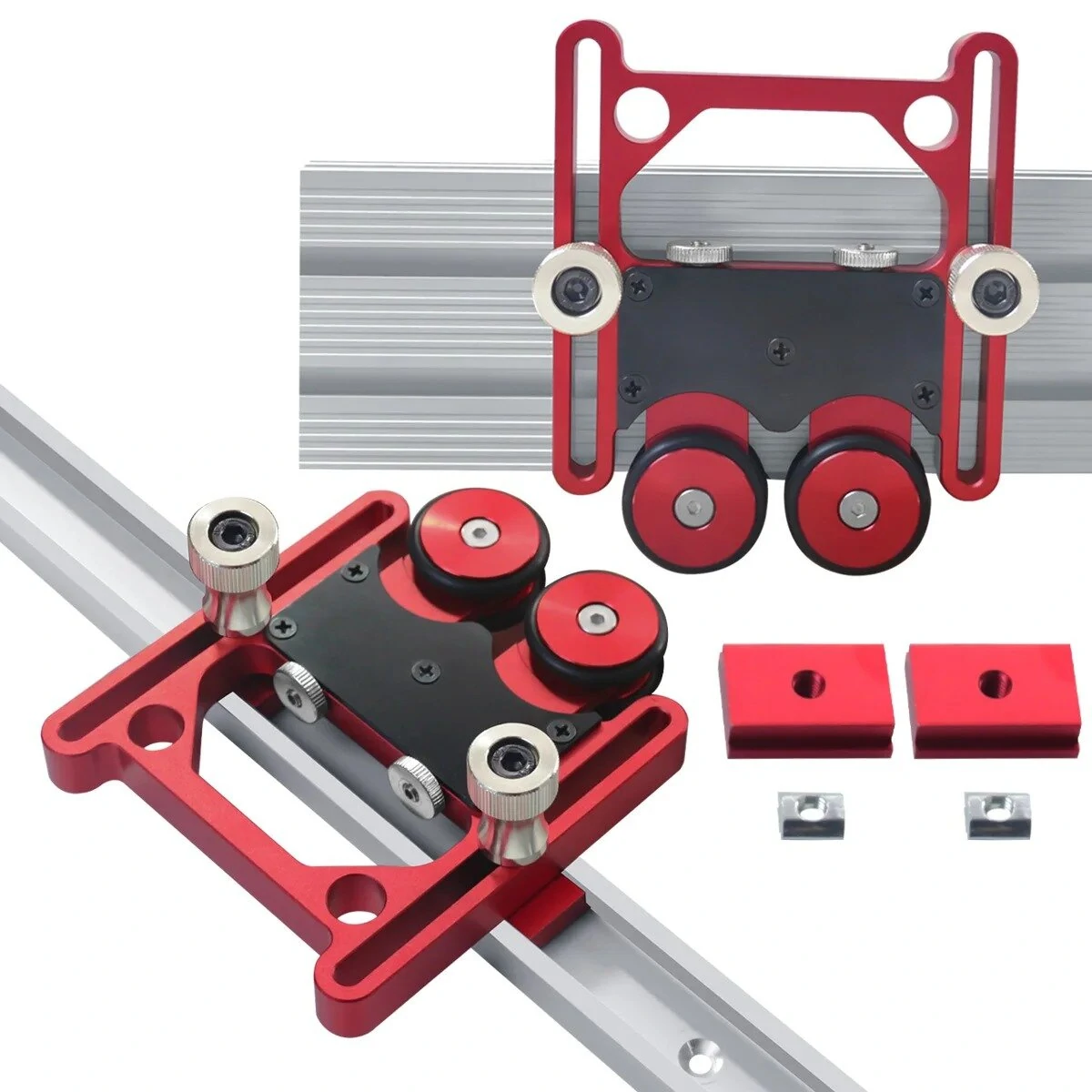 Adjustable Stock Guide with One-Way Wheel and Safety Auxiliary Tool Versatile for Table Saw Band Saw Circular Saw Woodworking Equipment Tool — view 3