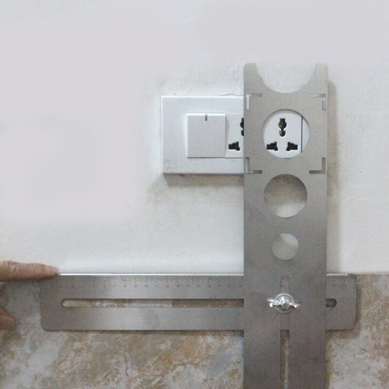 Adjustable Tile Hole Locator Stainless Steel Multi Hole Drill Guide Tool 360 Degree Positioning for Ceramic Marble Glass Floor Installation — image 1