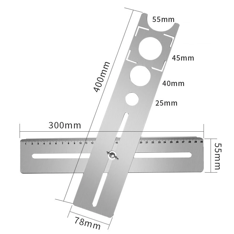 Adjustable Tile Hole Locator Stainless Steel Multi Hole Drill Guide Tool 360 Degree Positioning for Ceramic Marble Glass Floor Installation — view 5