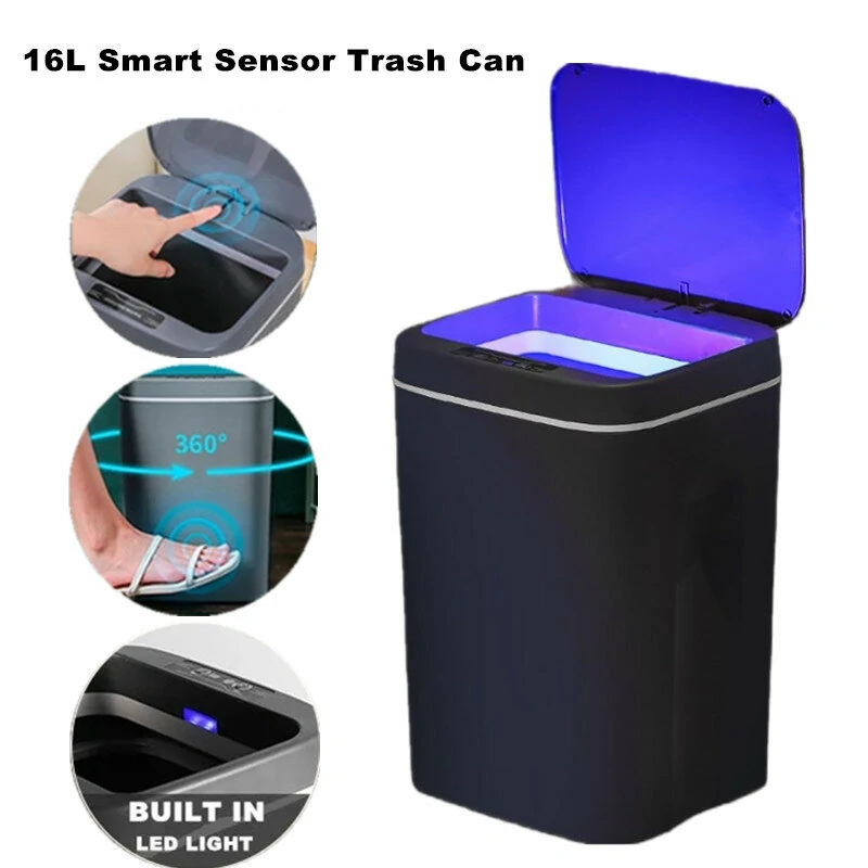 AGSIVO 16L Smart Induction Touchless Trash Can Waste Bin With Motion Sensor and Rechargeable Battery For Kitchen Bedroom Bathroom Office — view 2