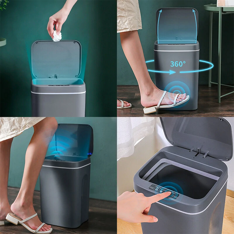AGSIVO 16L Smart Induction Touchless Trash Can Waste Bin With Motion Sensor and Rechargeable Battery For Kitchen Bedroom Bathroom Office — view 4