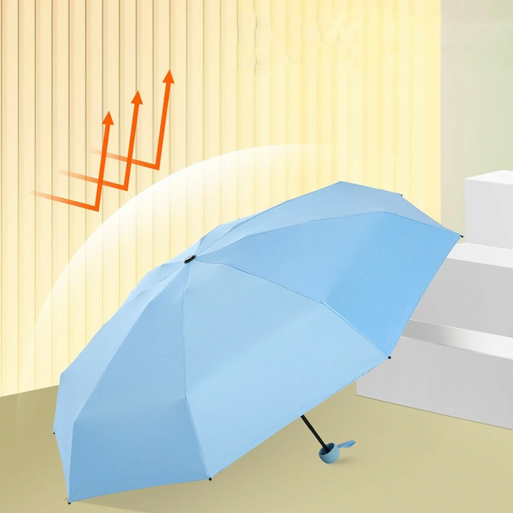 AGSIVO 21 Inch Mini Travel Sun & Rain 8 Ribs Umbrella UPF 50+ UV Protection Light Folding Compact Pocket Umbrella For Men / Women / Kids / Girls / Boys — view 7